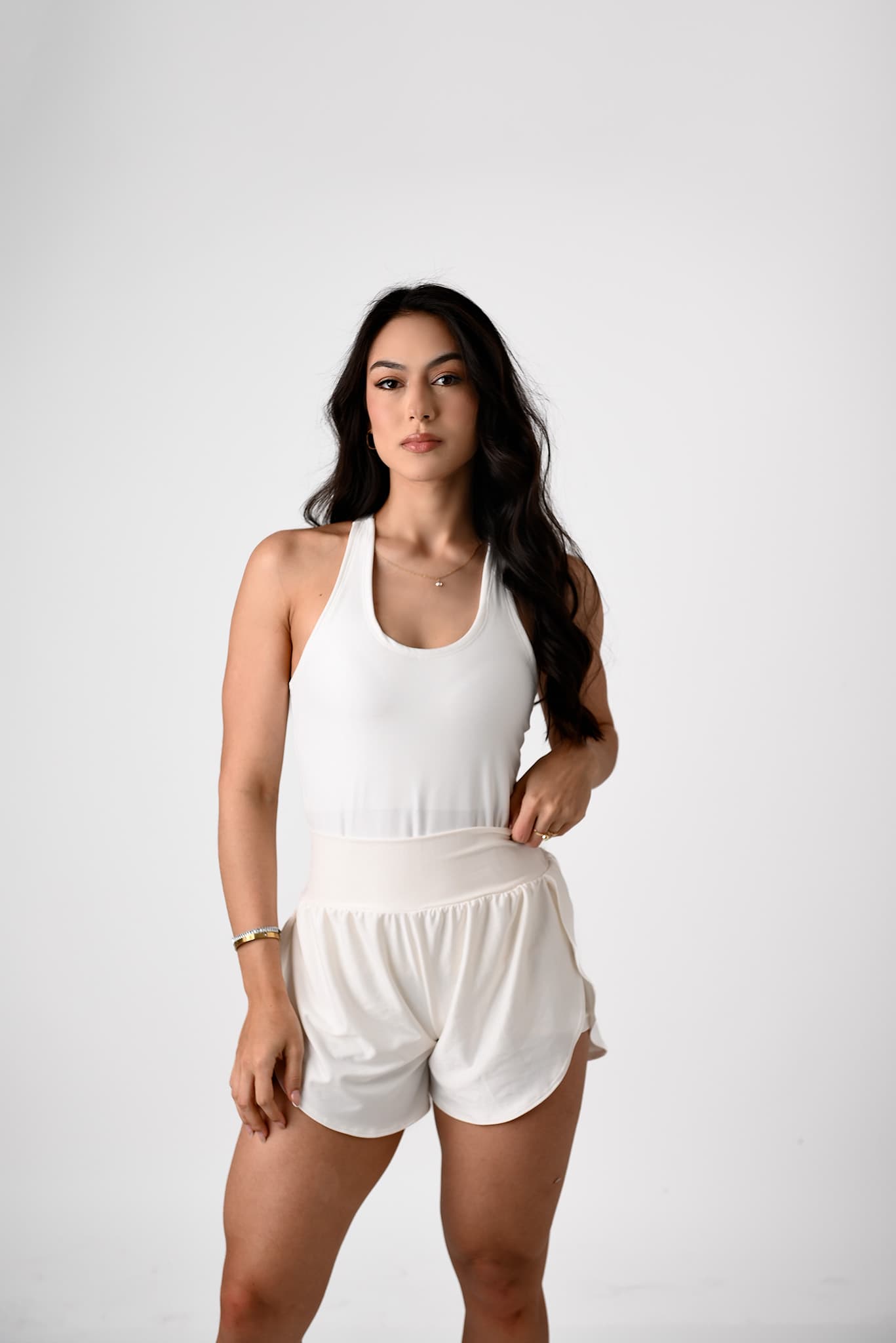 Duda com short duplo